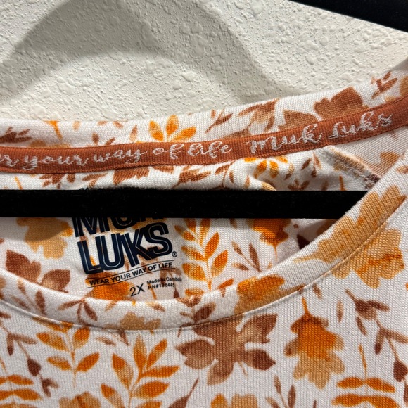 Muk Luks Plus 2X Cozy Fall Sweater Top‎ | Soft Autumn Floral Pullover - Picture 6 of 8